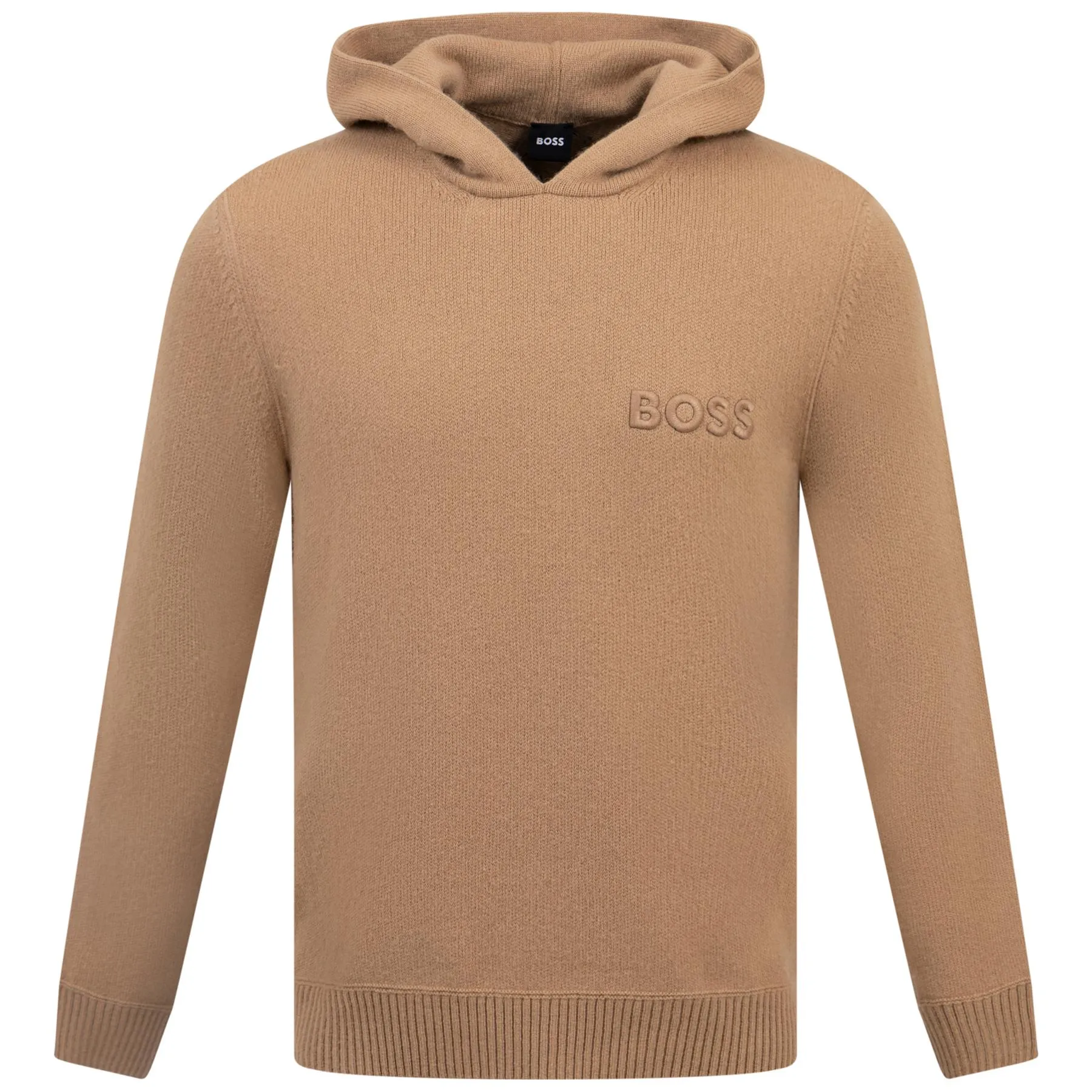 Mistico Knitted Wool Regular Fit Hoodie Medium Beige - W23