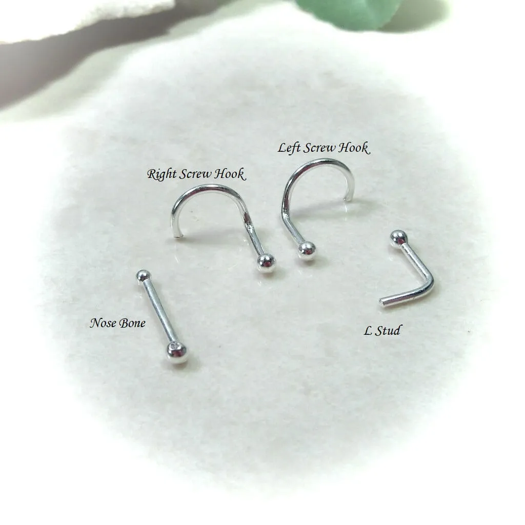 Nose Stud Dot 2.5mm Choose Your Style and Metal