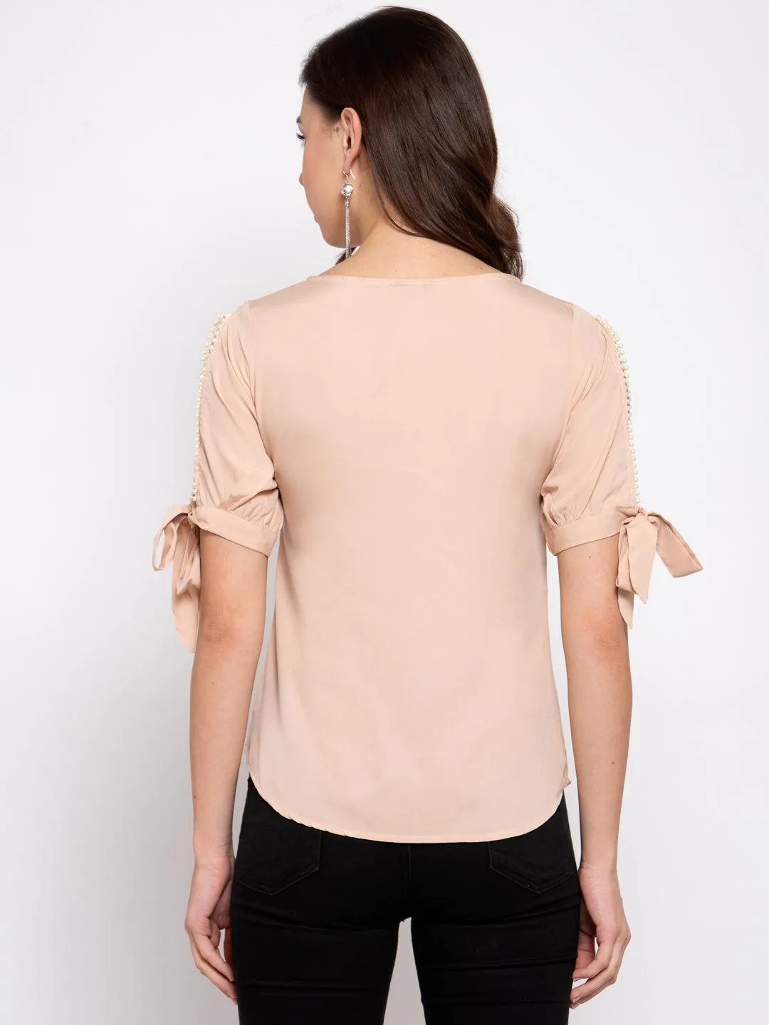 Nude Coloured Solid Regular Top