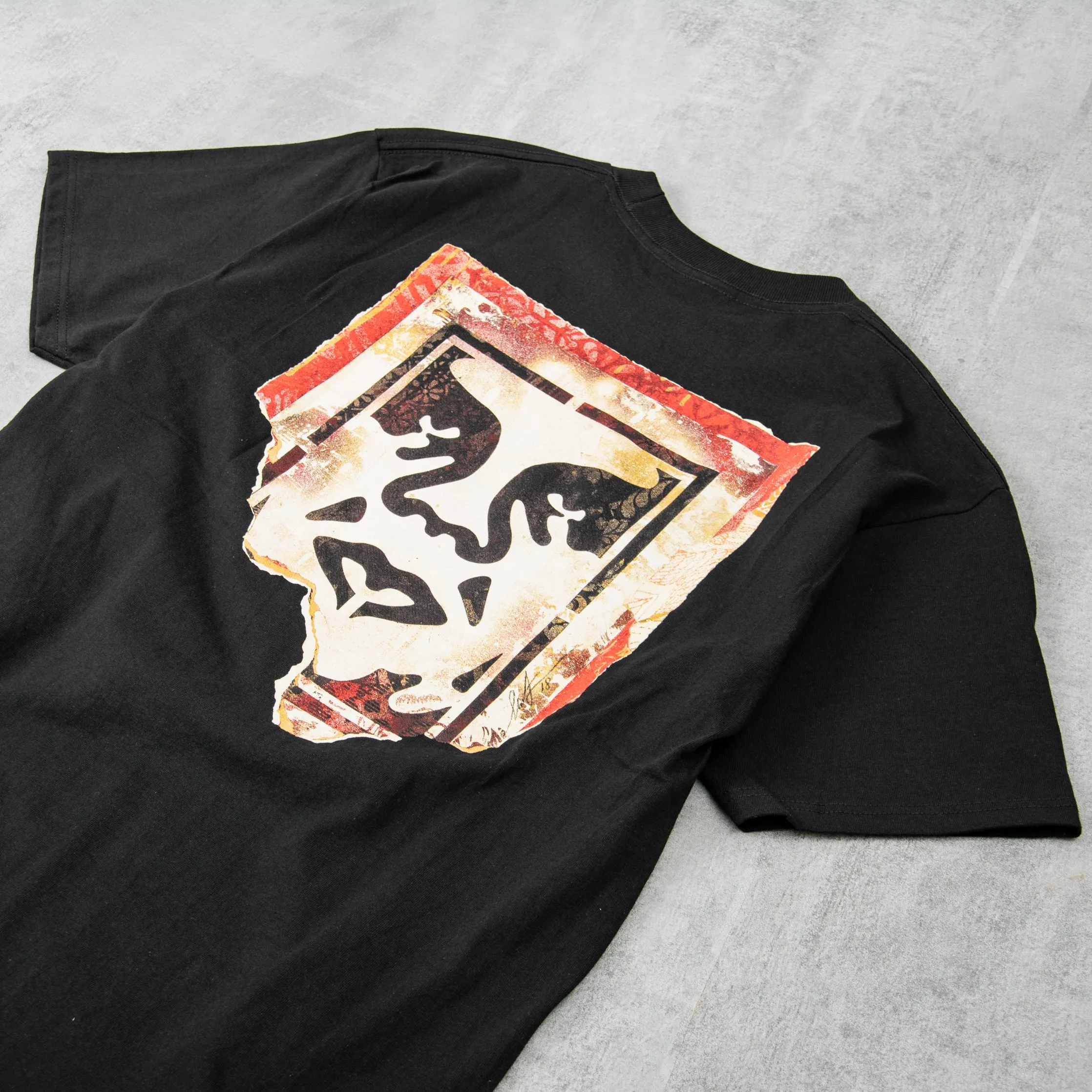 Obey Ripped Icon Tee - Black