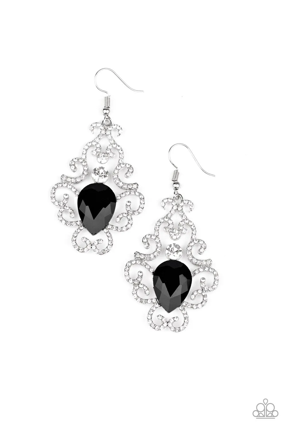 Paparazzi Happily Ever AFTERGLOW Black Earring