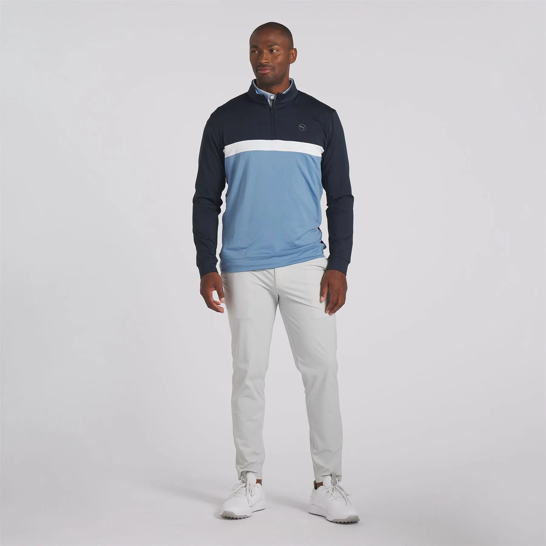 Pure Colourblock Quarter Zip Mid Layer Navy/Blue - SS24