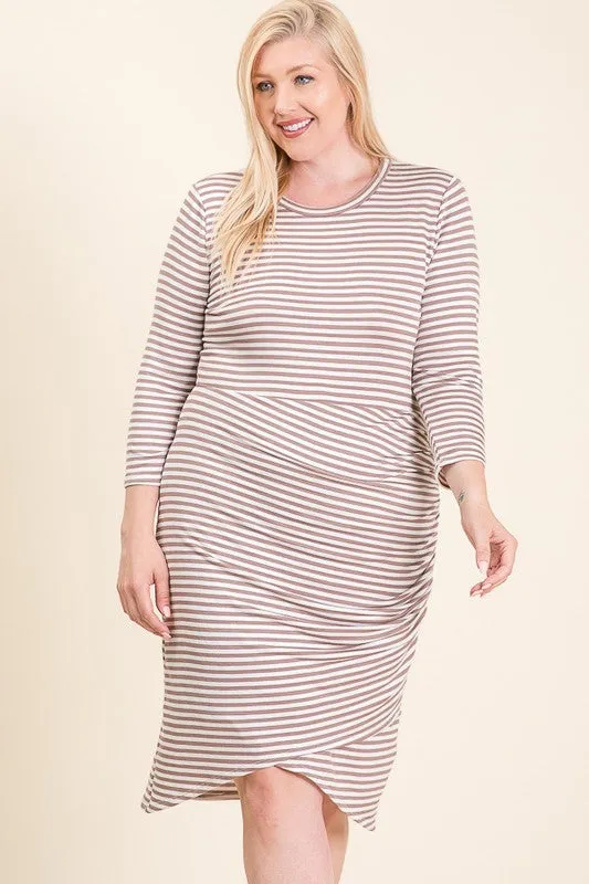 Rachel Black & White Stripe Dress in PLUS