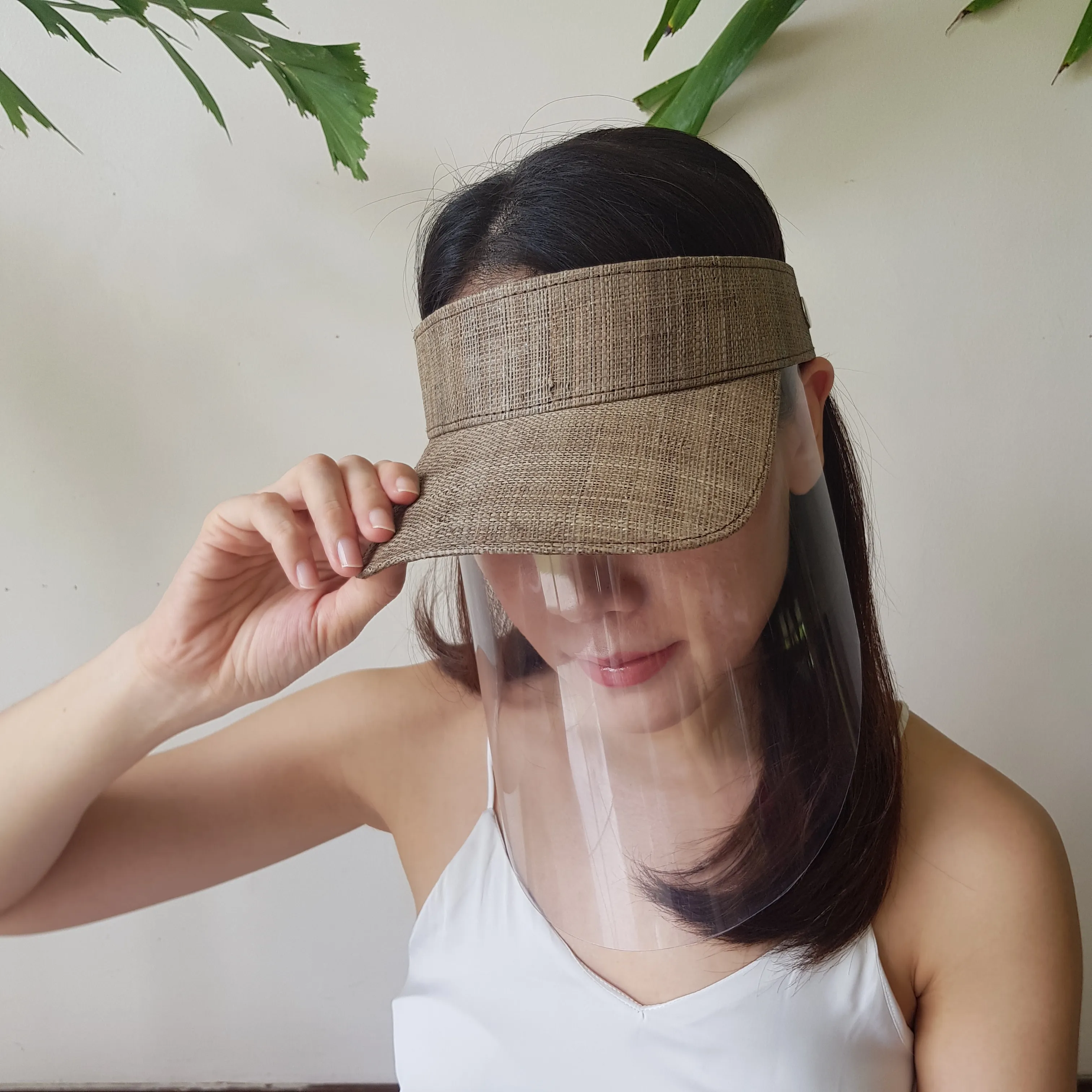 Raffia Visor   Face Shield (Brown)