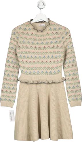 Red Valentino Beige Wool Blend Knitted Dress UK XS