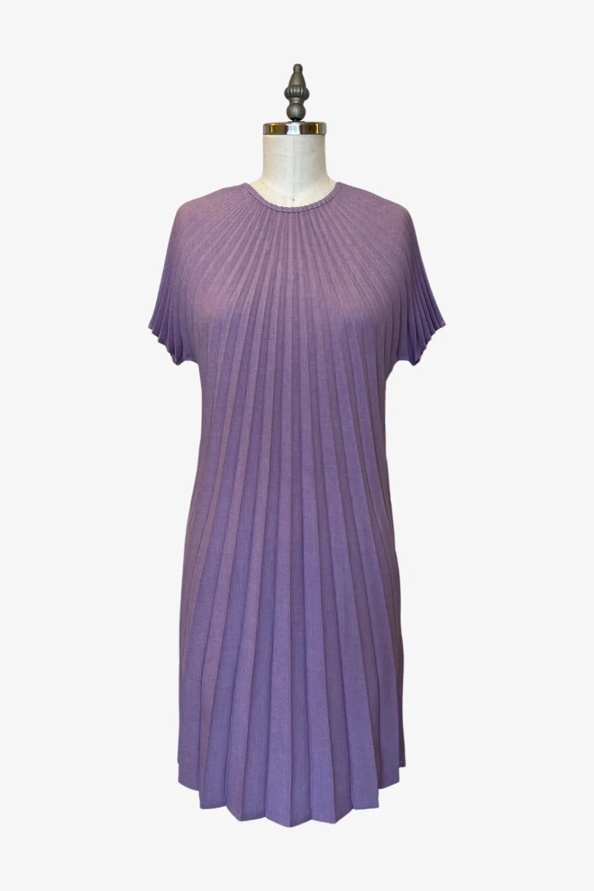 Reversible V-neck Sunburst Dress | Lilac