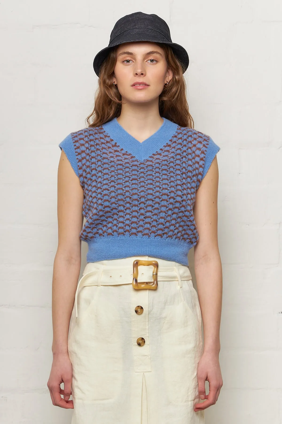 Robyn Vest Blue Brown