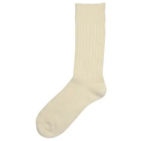 RoToTo - Cotton Wool Rib Socks - White