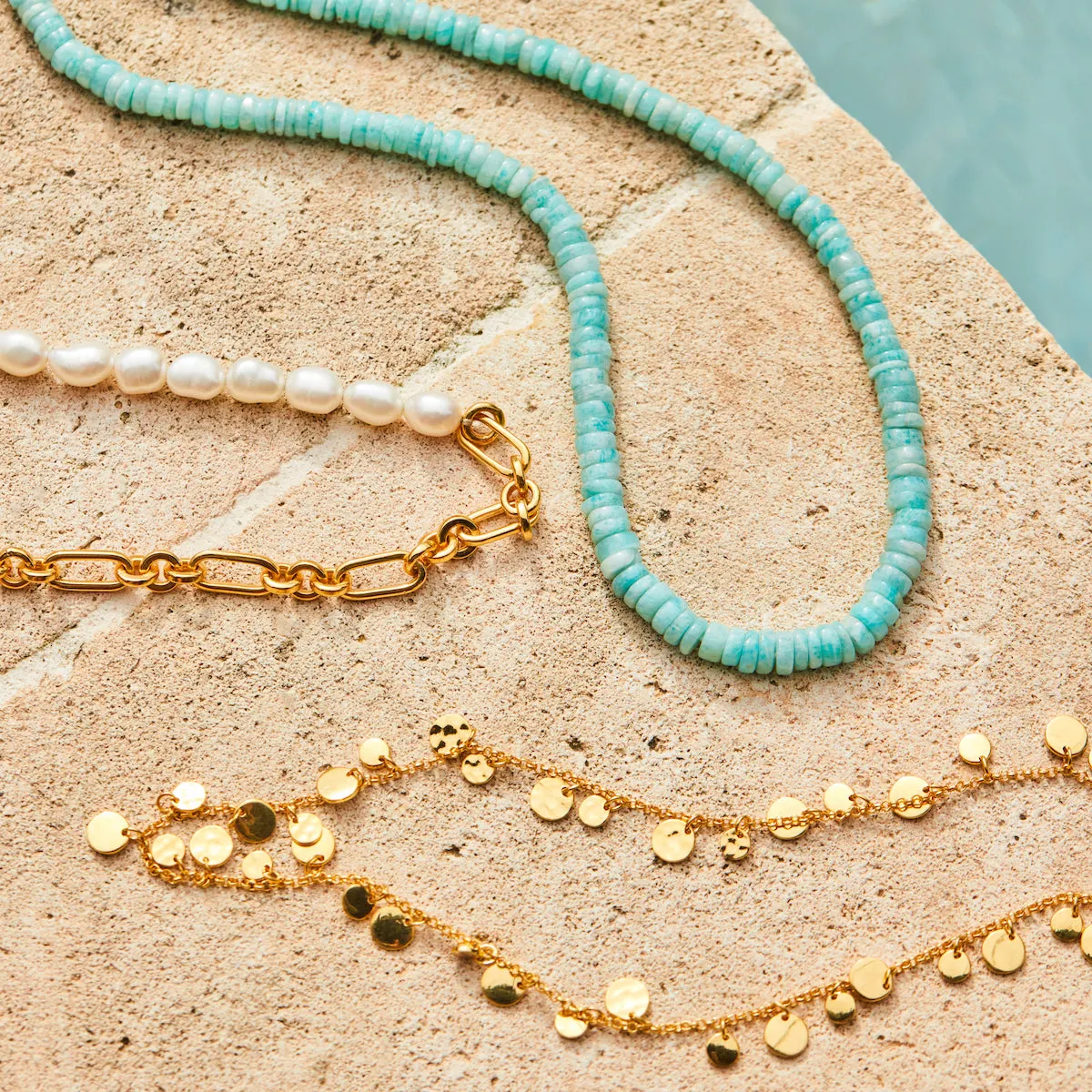 Santorini Chunky Amazonite Beaded Necklace