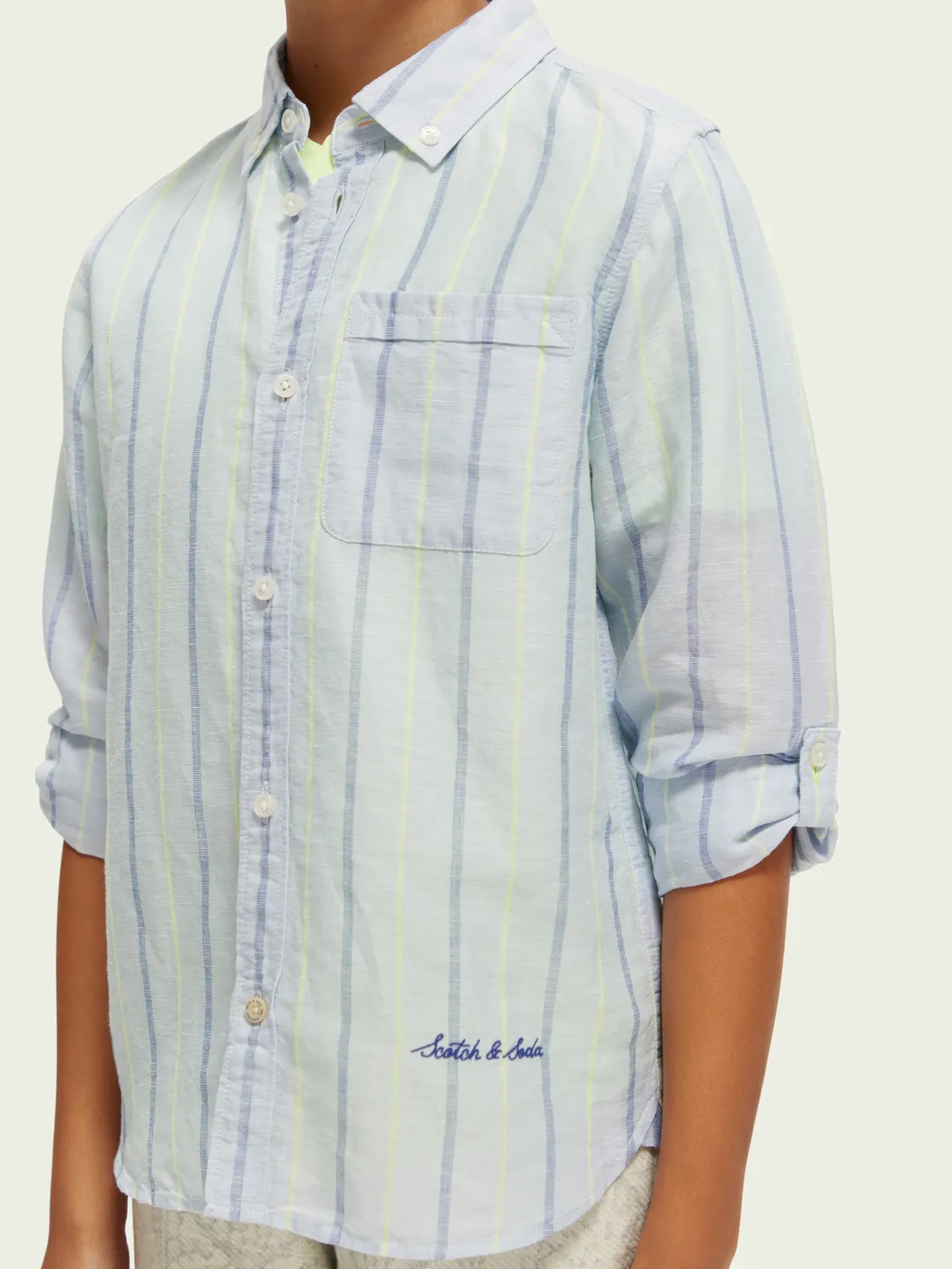 Scotch & Soda Boys L/S Linen Shirt _Blue 170514-5233