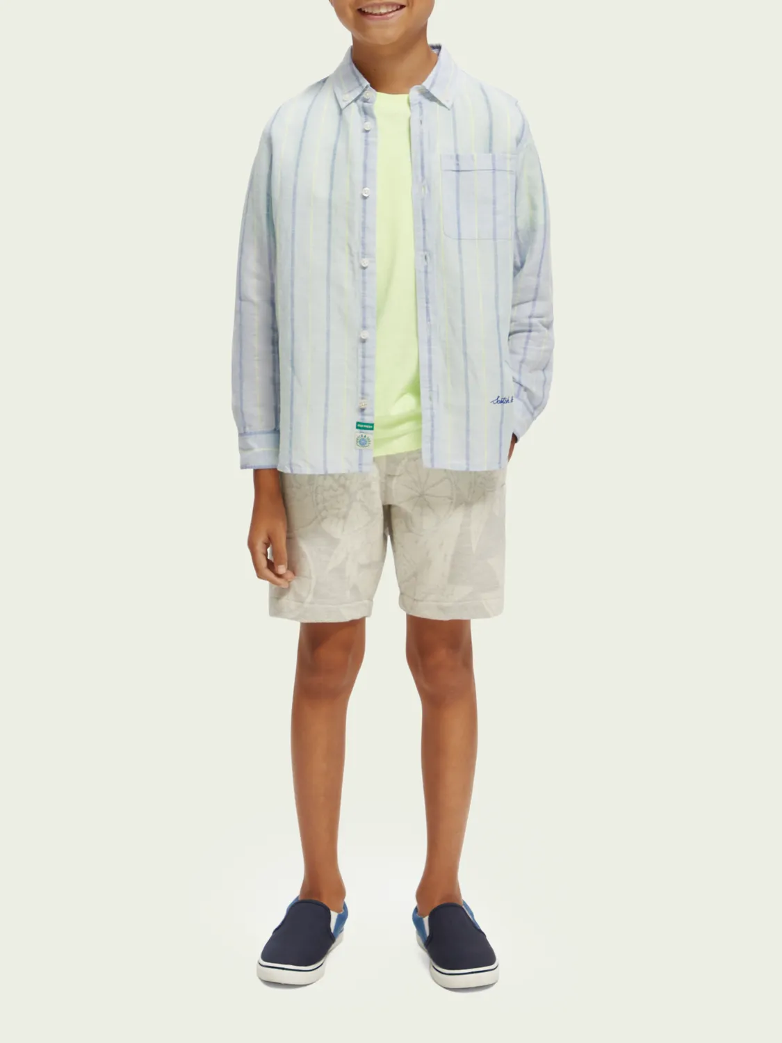 Scotch & Soda Boys L/S Linen Shirt _Blue 170514-5233