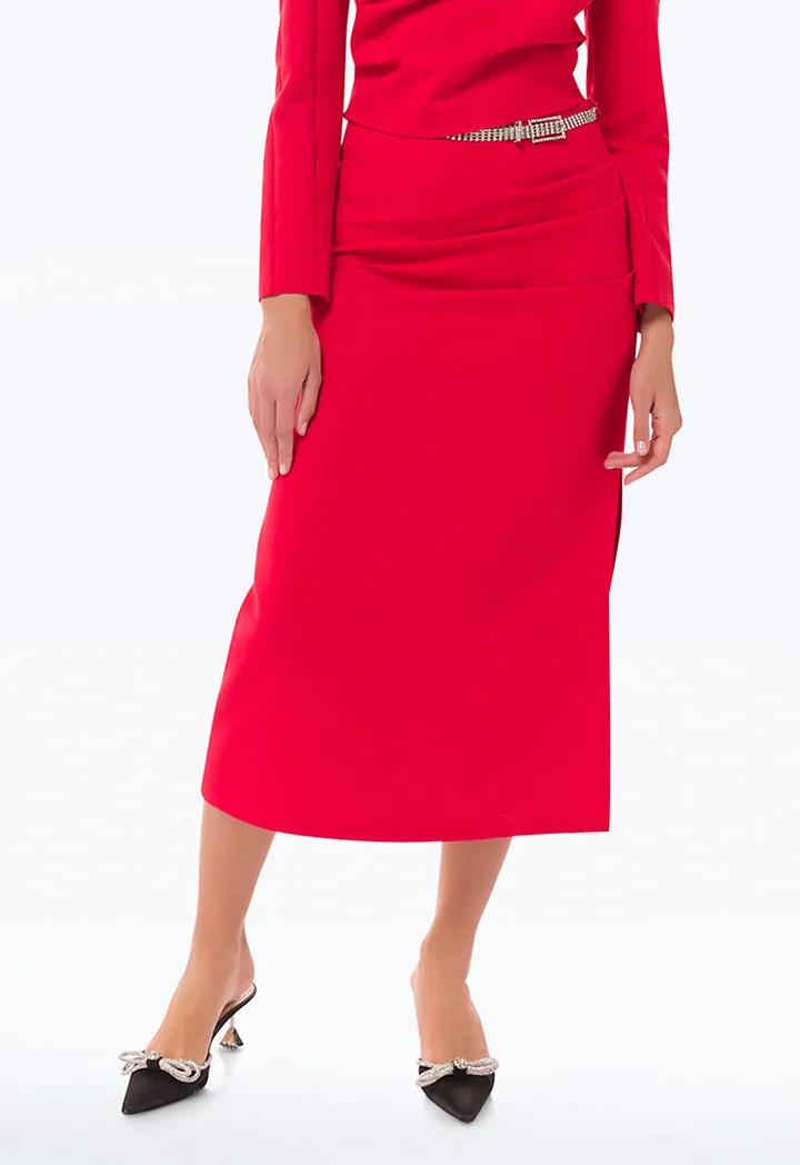 Semi Solid Neoprene Pencil Skirt