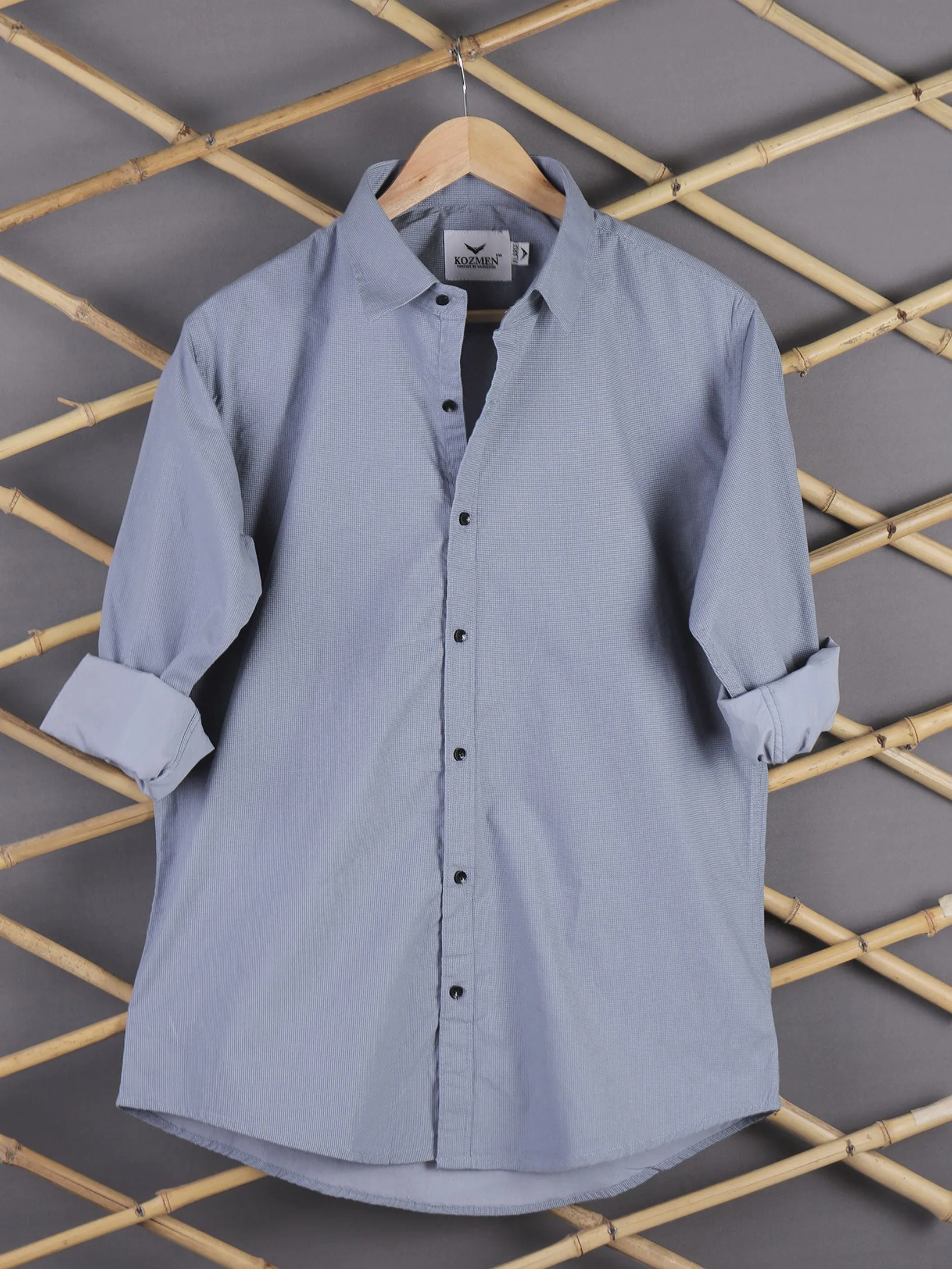 Slat Grey Graph Checks Casual Cotton Shirt