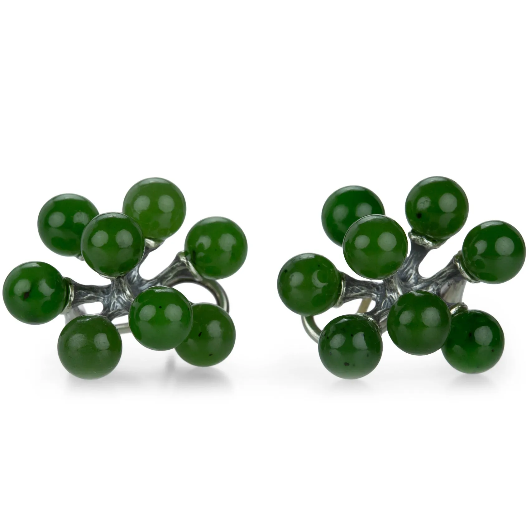 Small Nephrite Jade Jacks Earrings