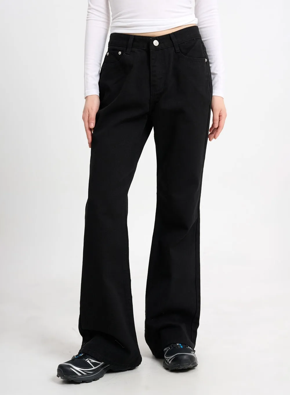 Solid Cotton Straight Pants CM415