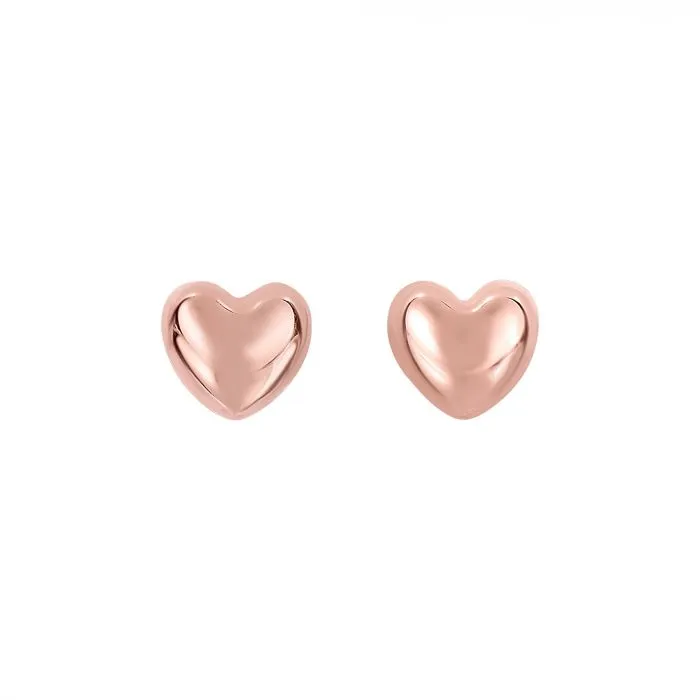 Solid Gold Heart Studs