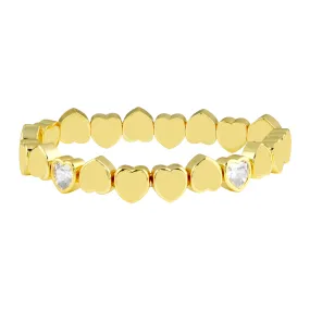 Solid Stretchy Heart Bezel Bracelet