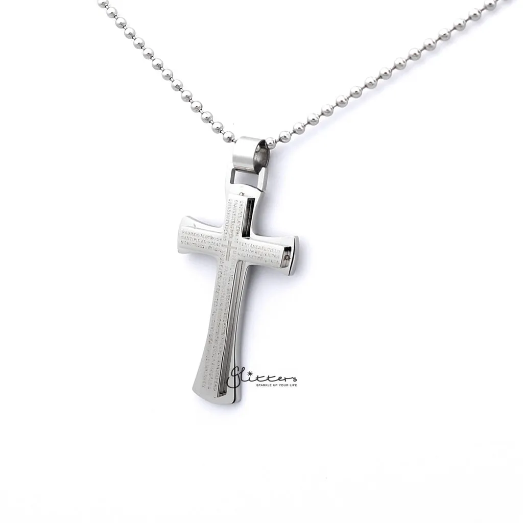 Stainless Steel Double Layer Cross Pendant - Silver | Gold | Black