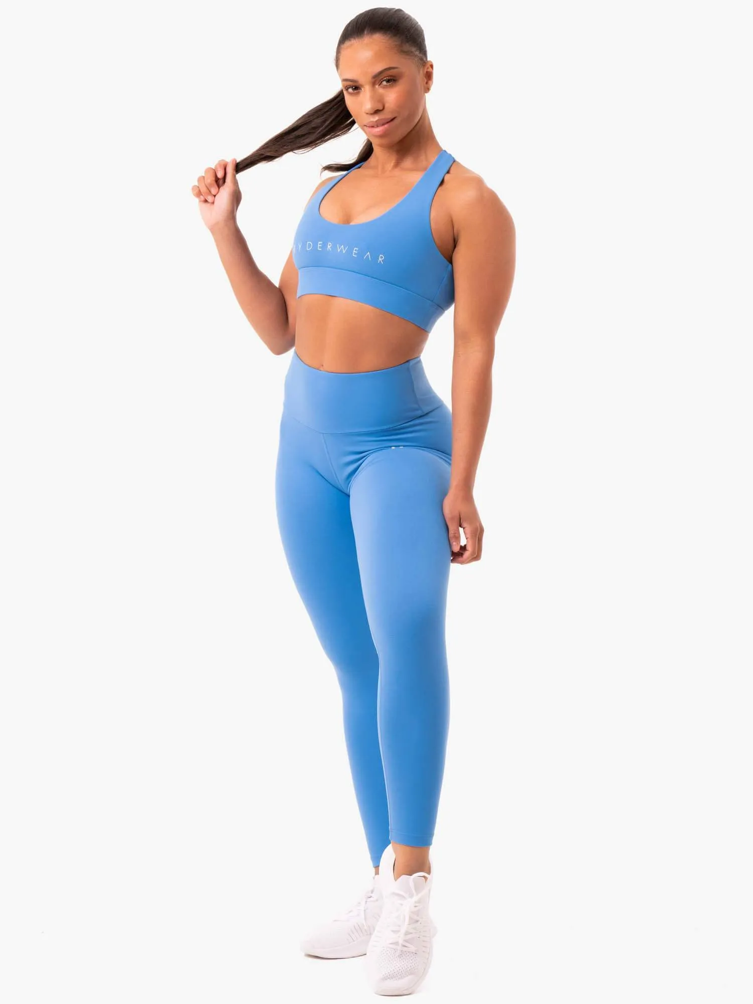 Staples Cross Over Sports Bra - Blue