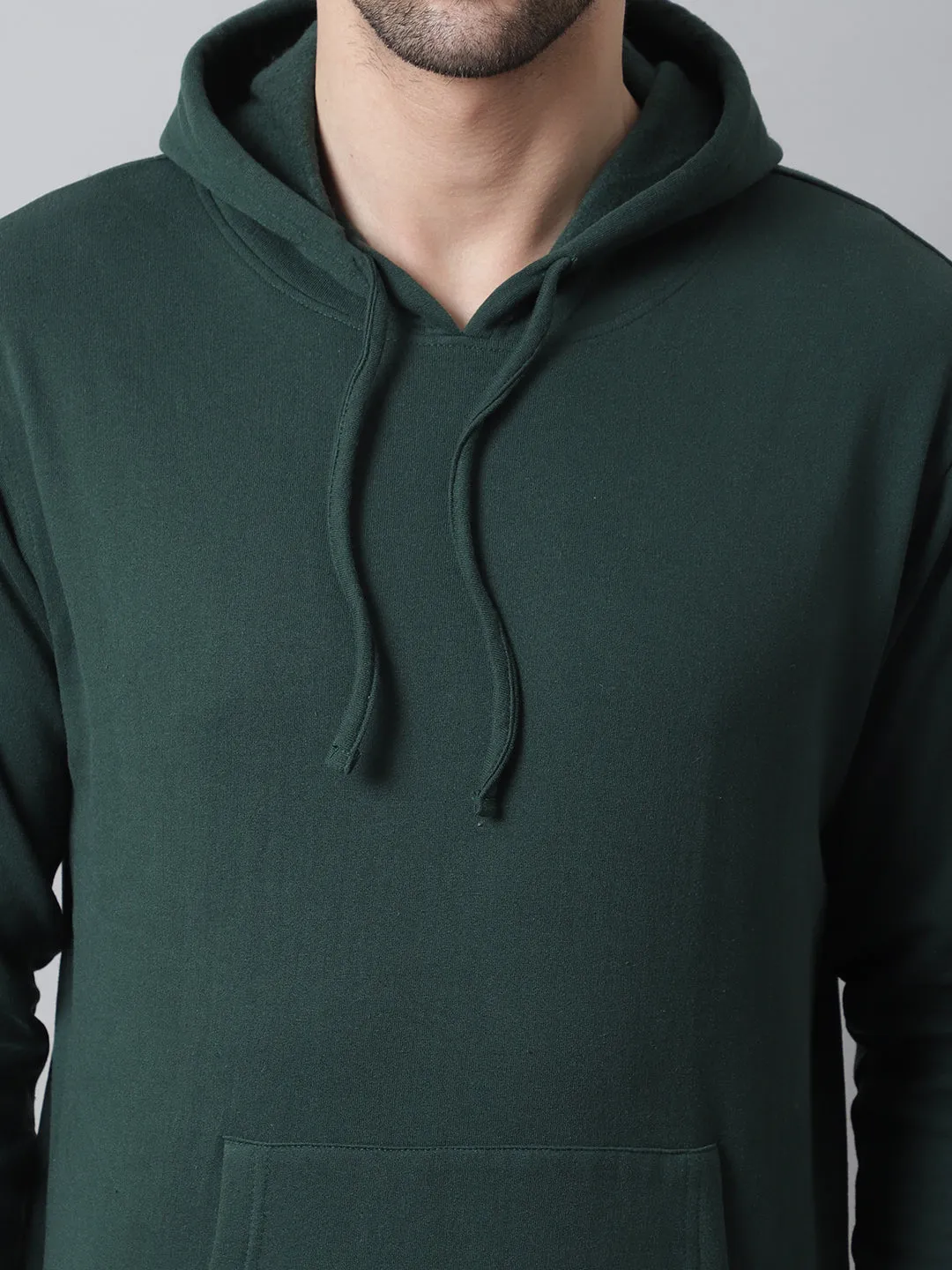 Style Quotient Men Green Hooded Sweatshirt