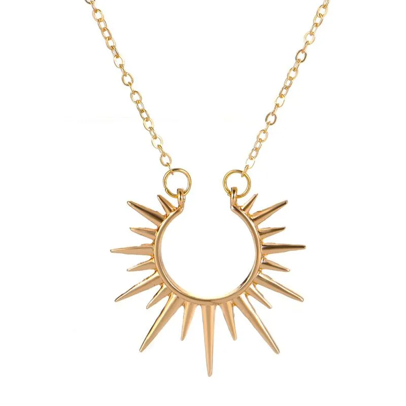 Sun Flower Open Pendant Clavicle Chain Necklace