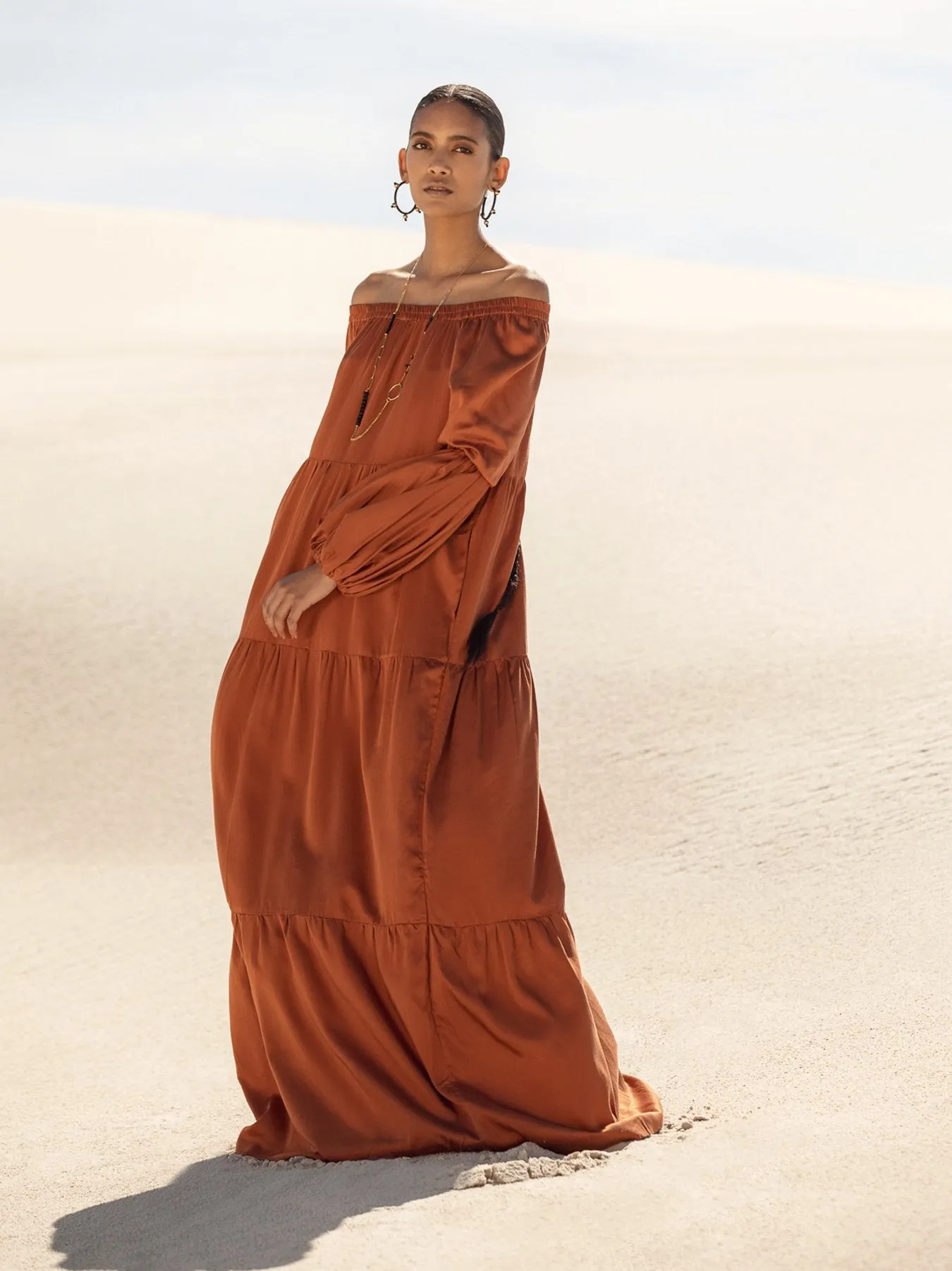 Sustainable Kudi Dress - Solid Rust