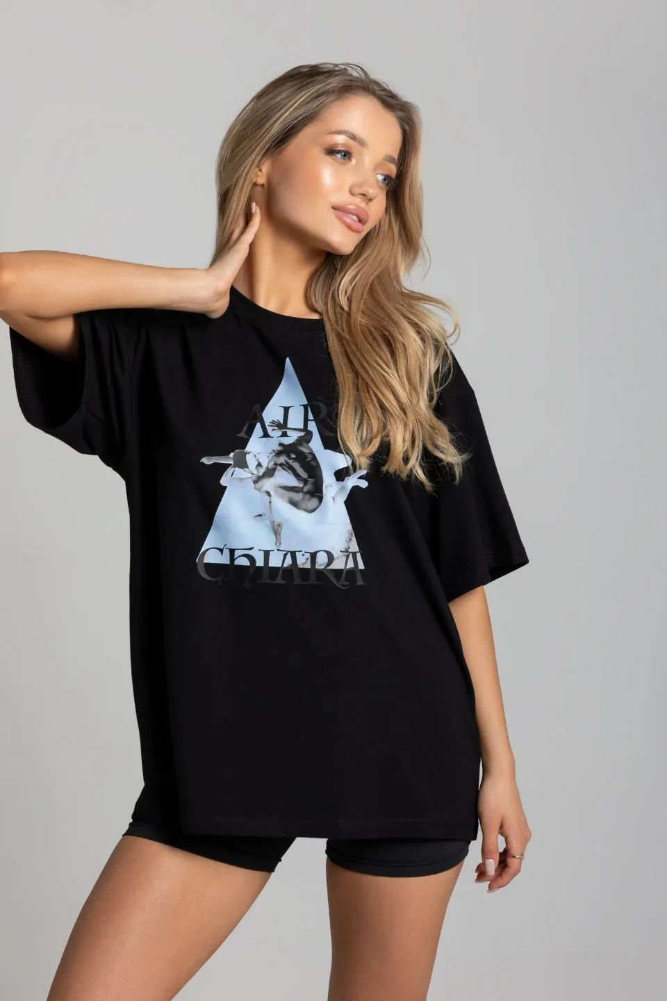 T-shirt oversize AIR - czarny