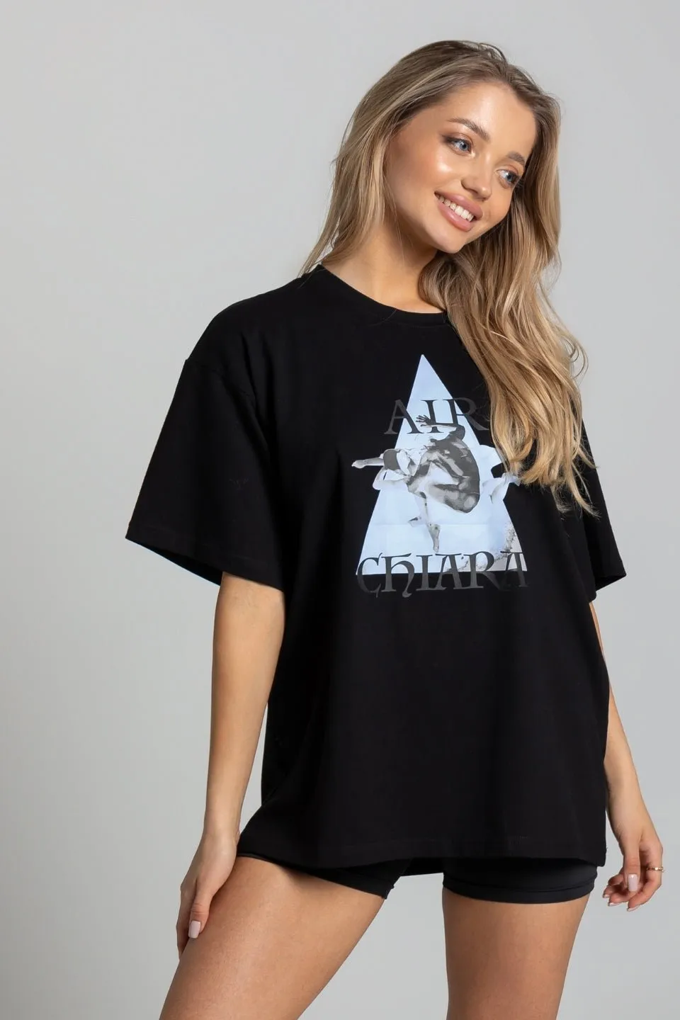 T-shirt oversize AIR - czarny