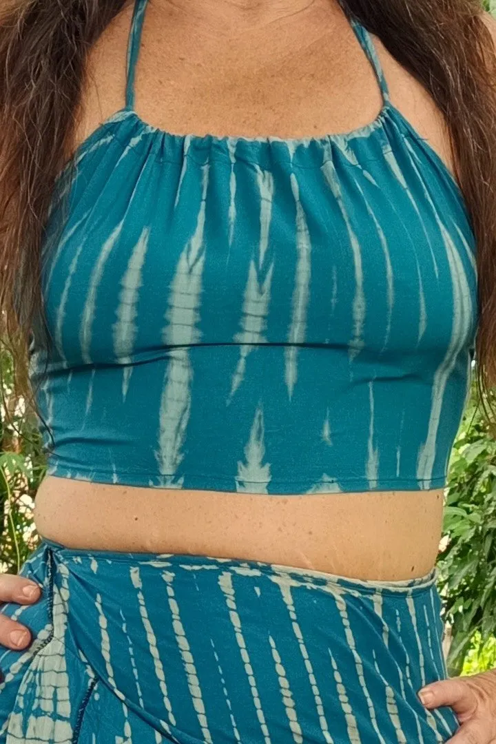 Teal Tie Dye Halter Top