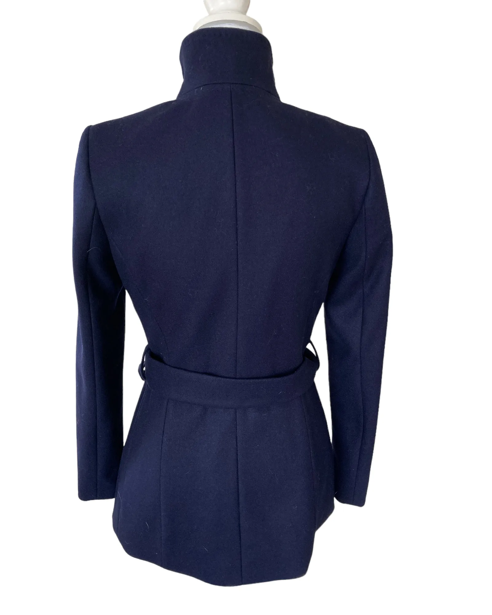 Ted Baker Navy Short Wrap Coat, S