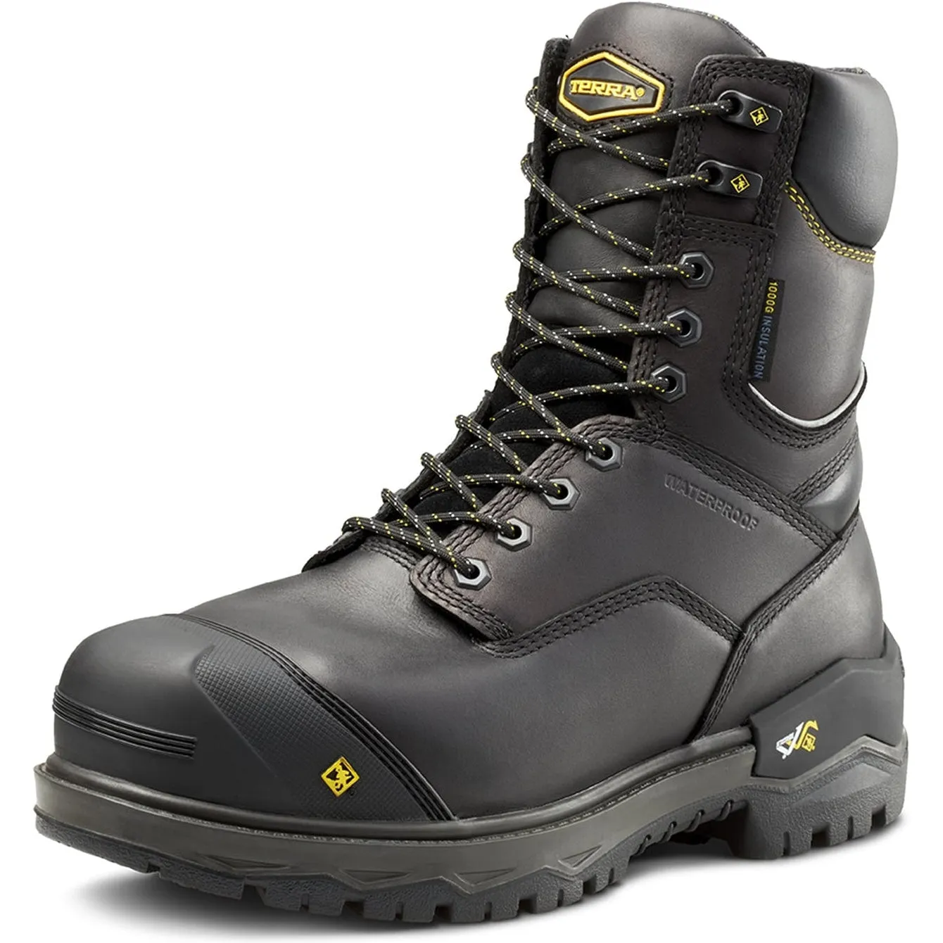 Terra Men's Gantry LXI 8 Nano Comp Toe WP Work Boot -Black- 4TAXBK