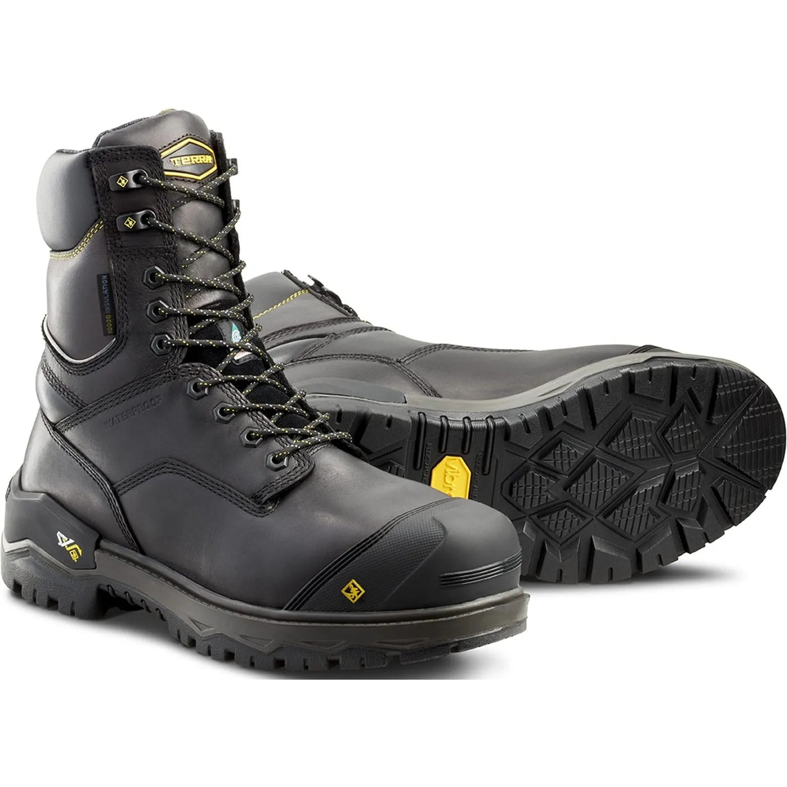 Terra Men's Gantry LXI 8 Nano Comp Toe WP Work Boot -Black- 4TAXBK