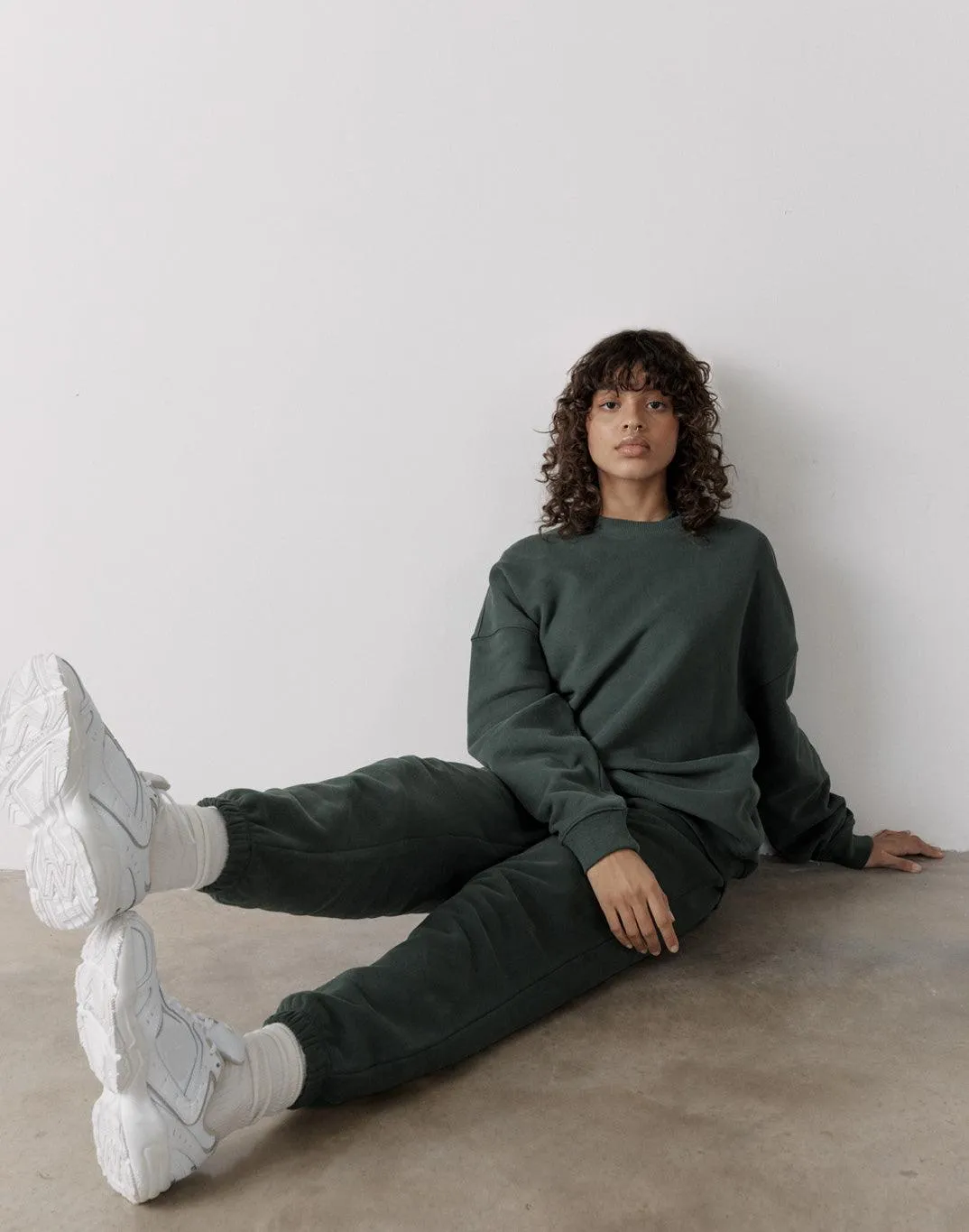 The Oversized Crew in Earth Green