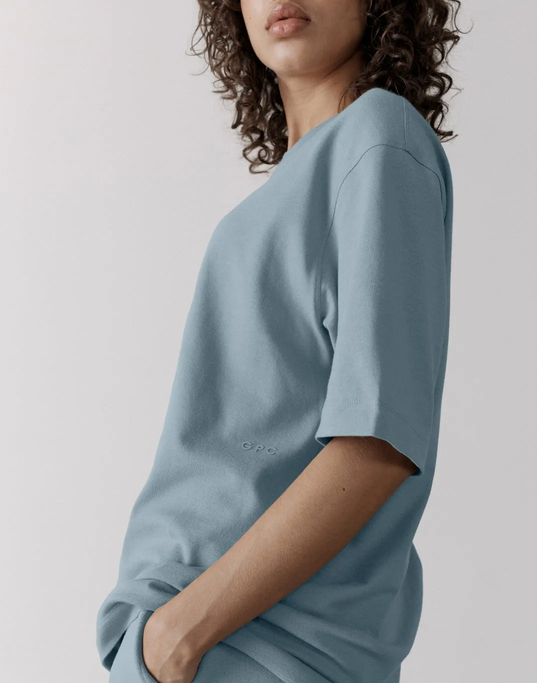 The Oversized Tee in Chalk Blue