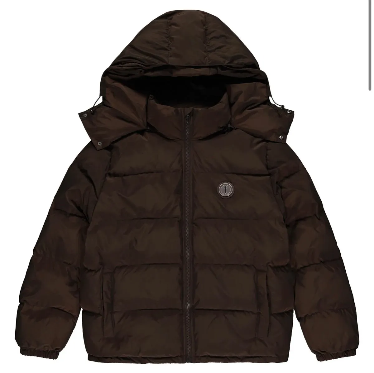 TRAPSTAR IRONGATE DETACHABLE HOODED PUFFER JACKET - BROWN