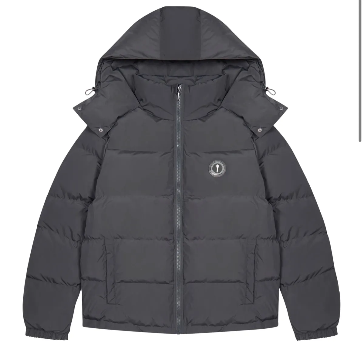 TRAPSTAR IRONGATE DETACHABLE HOODED PUFFER JACKET - STONE GREY