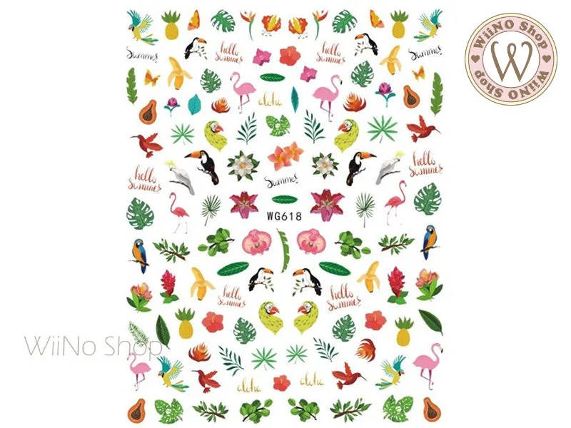 Tropical Summer Adhesive Nail Art Sticker - 1 pc (WG618)