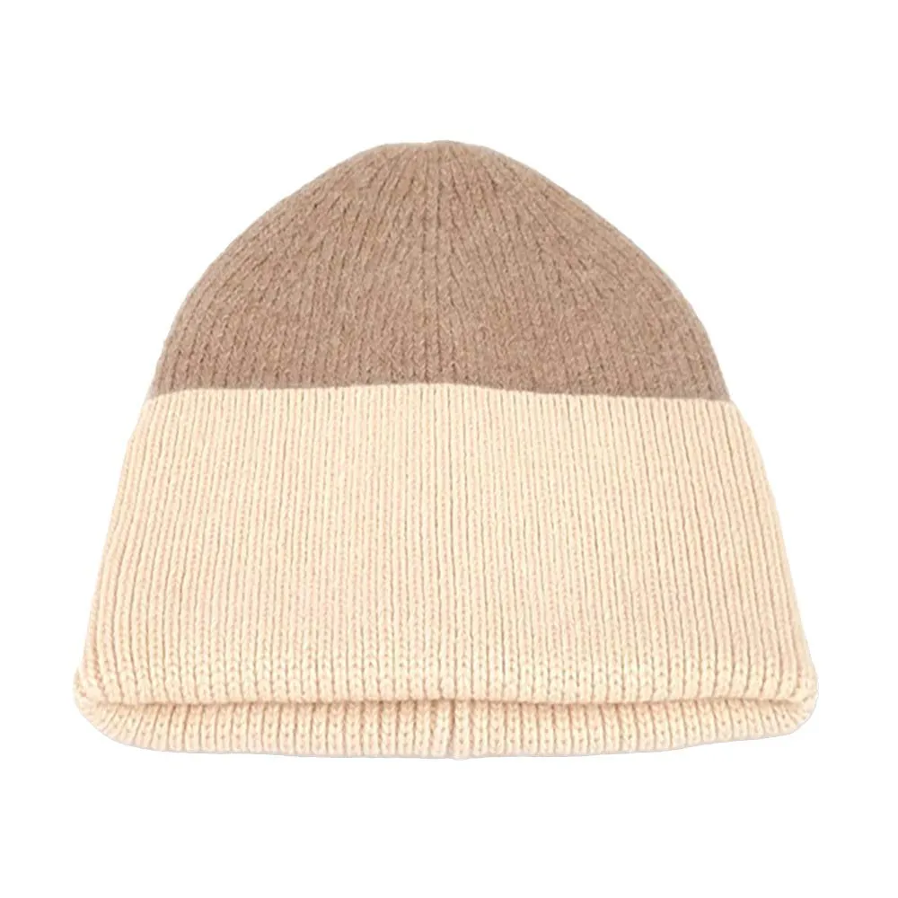 Two Tone Cuff Beanie Hat