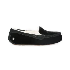 UGG Ansley Velvet Black Slippers - Women's