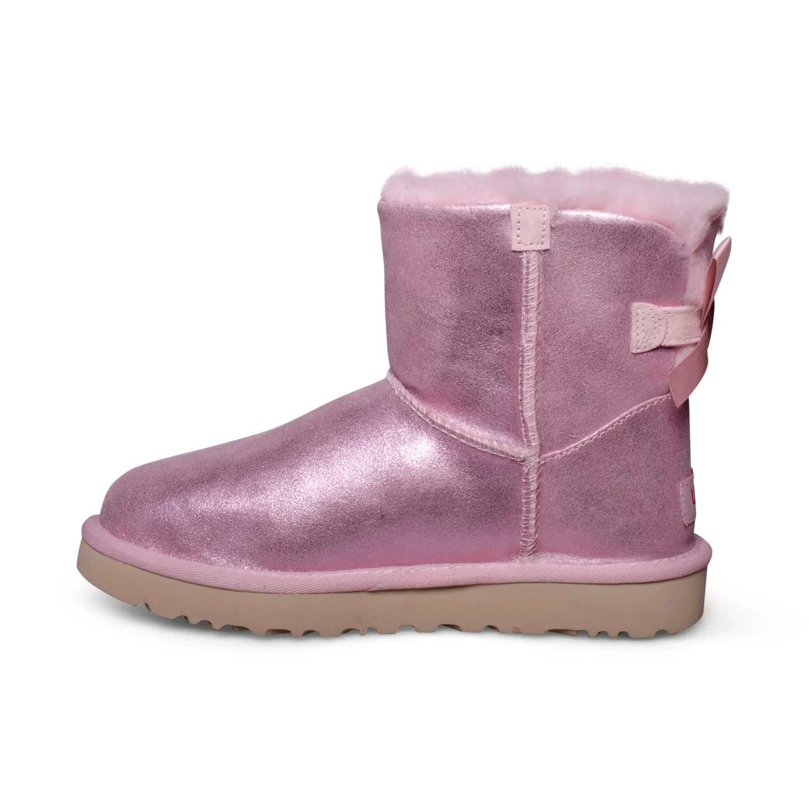 UGG MIni Bailey Bow Glisten Pink Cloud Boots - Women's