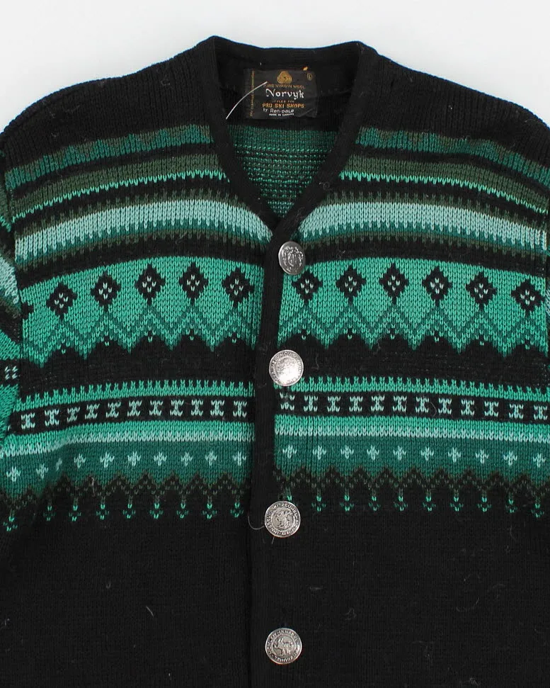 Vintage 80s Norvyk Wool Cardigan - L