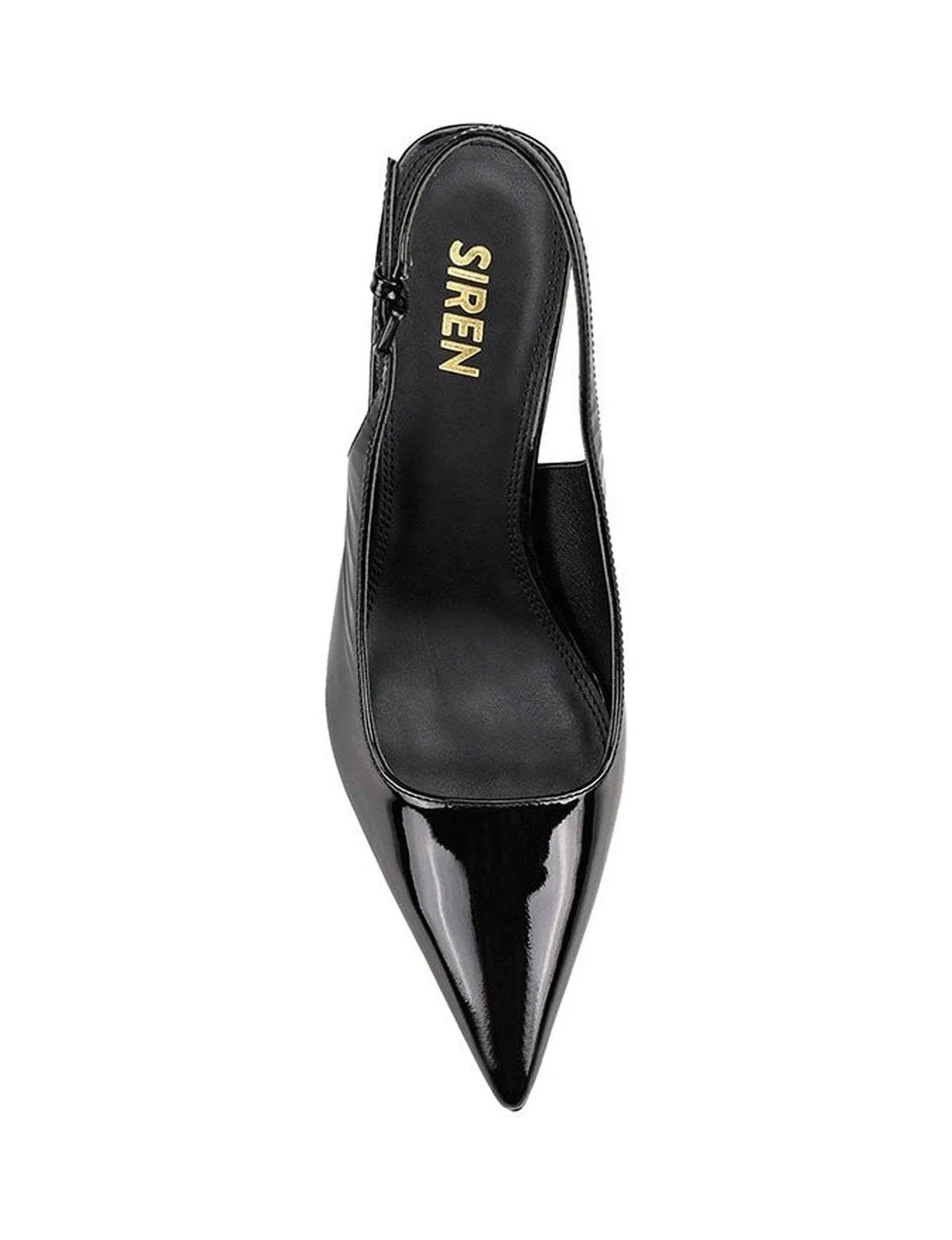 Yarra Pointed Toe Slingbacks - Black Patent